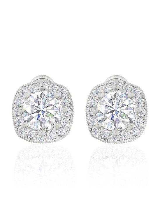 ZAXIE Jewelry - Cushion Cut CZ Halo Stud Earrings by Zaxie | NEW